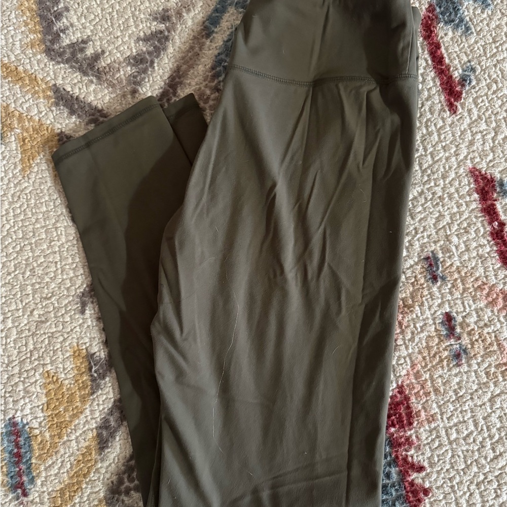 Olive Green high rise skinny Leggings women